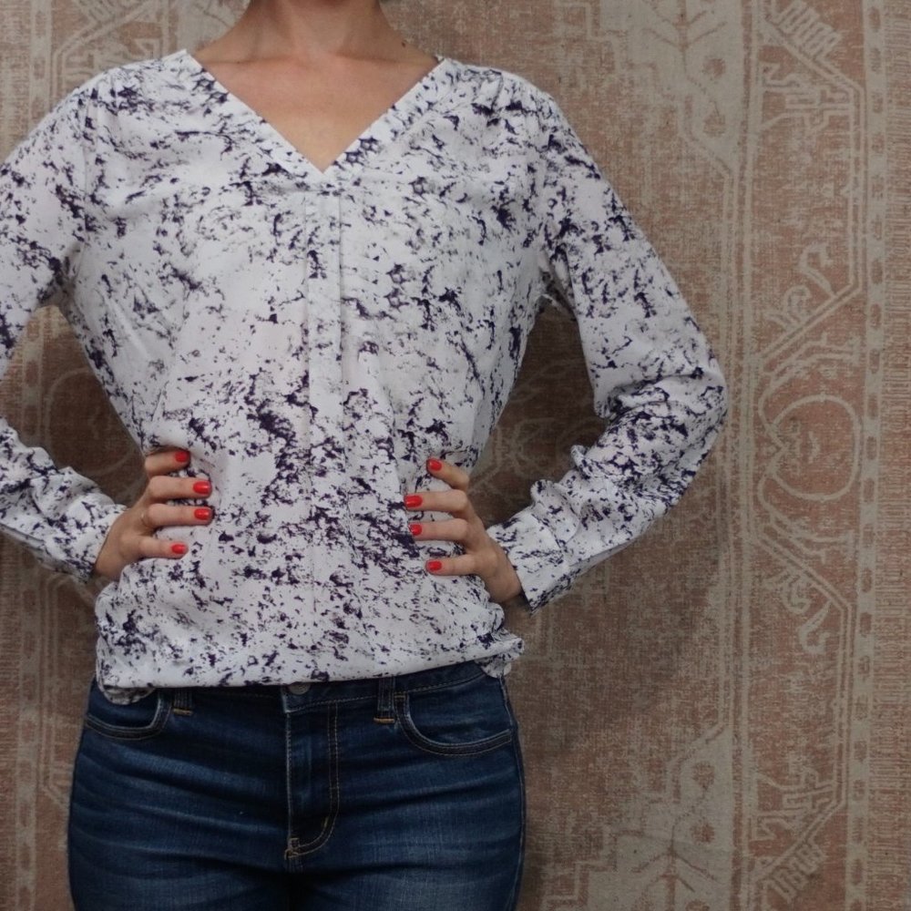 Marble Patterned Blouse - image 1